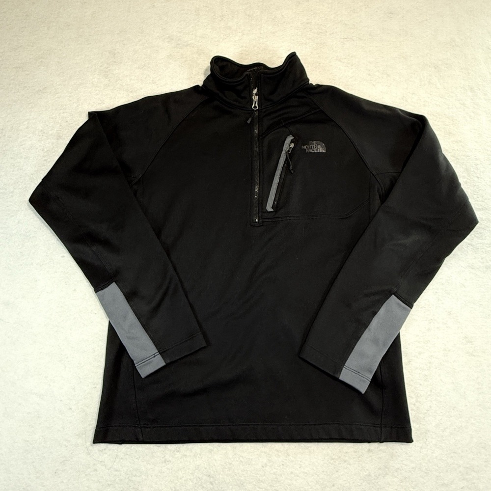 The North Face Mens Fleece Jacket Black Waist‎ Length Half Zip Pullover M